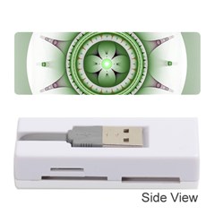 Fractal Mandala Green Purple Memory Card Reader (stick) by Pakrebo