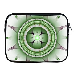 Fractal Mandala Green Purple Apple Ipad 2/3/4 Zipper Cases by Pakrebo