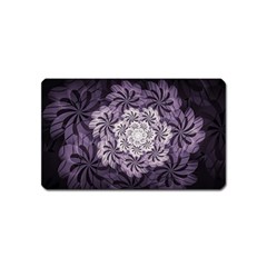 Fractal Floral Striped Lavender Magnet (name Card) by Pakrebo