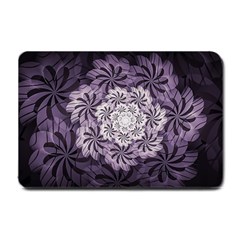 Fractal Floral Striped Lavender Small Doormat  by Pakrebo