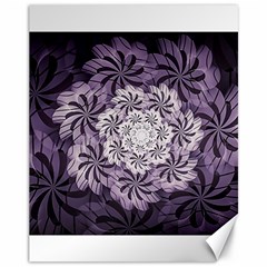 Fractal Floral Striped Lavender Canvas 11  X 14  by Pakrebo