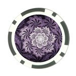 Fractal Floral Striped Lavender Poker Chip Card Guard (10 pack) Front