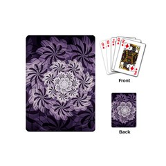 Fractal Floral Striped Lavender Playing Cards Single Design (mini) by Pakrebo