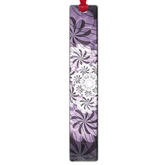 Fractal Floral Striped Lavender Large Book Marks by Pakrebo