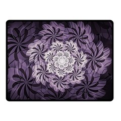 Fractal Floral Striped Lavender Double Sided Fleece Blanket (small)  by Pakrebo