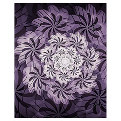 Fractal Floral Striped Lavender Drawstring Bag (small) by Pakrebo