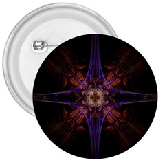 Fractal Cross Blue Geometric 3  Buttons