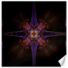 Fractal Cross Blue Geometric Canvas 20  x 20 