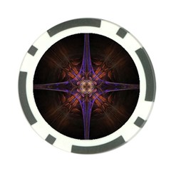 Fractal Cross Blue Geometric Poker Chip Card Guard