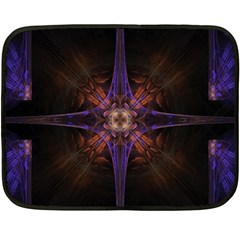 Fractal Cross Blue Geometric Double Sided Fleece Blanket (Mini) 