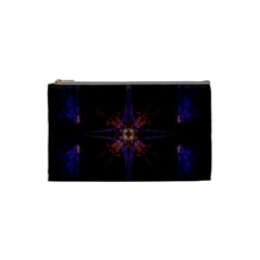 Fractal Cross Blue Geometric Cosmetic Bag (Small)