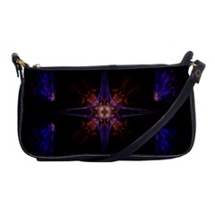 Fractal Cross Blue Geometric Shoulder Clutch Bag