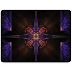 Fractal Cross Blue Geometric Fleece Blanket (Large) 