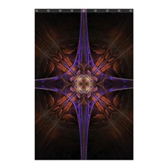 Fractal Cross Blue Geometric Shower Curtain 48  x 72  (Small) 