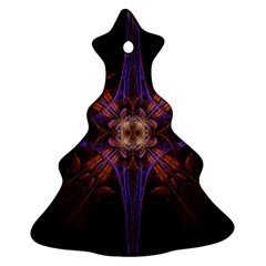 Fractal Cross Blue Geometric Ornament (Christmas Tree) 