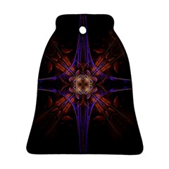 Fractal Cross Blue Geometric Ornament (Bell)