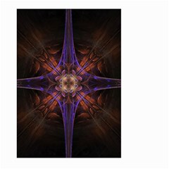 Fractal Cross Blue Geometric Large Garden Flag (Two Sides)