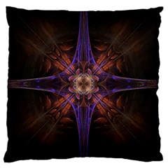 Fractal Cross Blue Geometric Large Cushion Case (One Side)