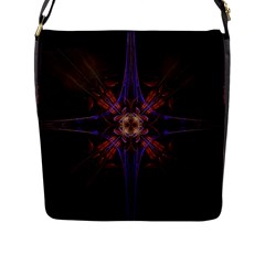 Fractal Cross Blue Geometric Flap Closure Messenger Bag (L)