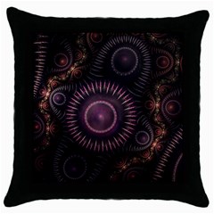 Fractal Gears Steampunk Gearwheel Throw Pillow Case (black) by Pakrebo