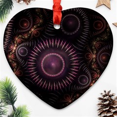 Fractal Gears Steampunk Gearwheel Heart Ornament (two Sides) by Pakrebo