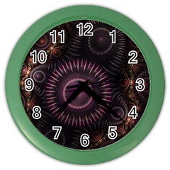 Fractal Gears Steampunk Gearwheel Color Wall Clock by Pakrebo