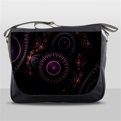 Fractal Gears Steampunk Gearwheel Messenger Bag by Pakrebo