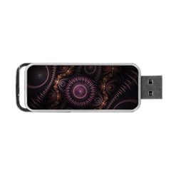 Fractal Gears Steampunk Gearwheel Portable Usb Flash (one Side) by Pakrebo