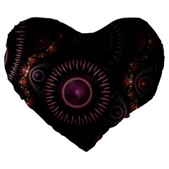 Fractal Gears Steampunk Gearwheel Large 19  Premium Heart Shape Cushions by Pakrebo