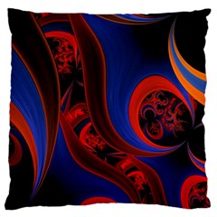 Fractal Abstract Pattern Circles Large Flano Cushion Case (one Side) by Pakrebo