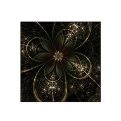 Fractal Gold Green Flower Bloom Satin Bandana Scarf by Pakrebo