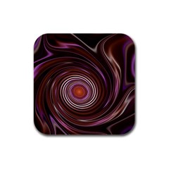 Fractal Waves Pattern Design Rubber Square Coaster (4 Pack)  by Pakrebo