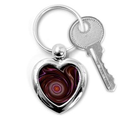 Fractal Waves Pattern Design Key Chain (heart) by Pakrebo