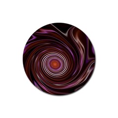 Fractal Waves Pattern Design Rubber Coaster (round)  by Pakrebo