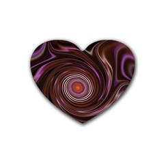 Fractal Waves Pattern Design Heart Coaster (4 Pack)  by Pakrebo