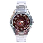 Fractal Waves Pattern Design Stainless Steel Analogue Watch Front