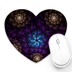 Geometry Fractal Colorful Geometric Heart Mousepads by Pakrebo