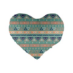 Tribal Standard 16  Premium Flano Heart Shape Cushions by Sobalvarro