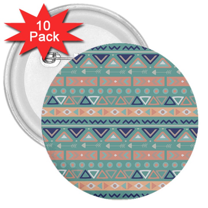 Tribal 3  Buttons (10 pack) 