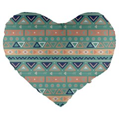 Tribal Large 19  Premium Heart Shape Cushions by Sobalvarro