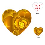 Fractal Yellow Flower Floral Playing Cards Single Design (Heart) Front