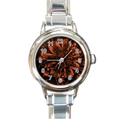 Fractal Painting Flower Texture Round Italian Charm Watch by Pakrebo