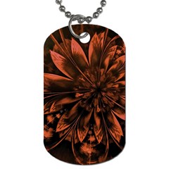 Fractal Painting Flower Texture Dog Tag (one Side) by Pakrebo