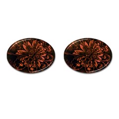 Fractal Painting Flower Texture Cufflinks (oval) by Pakrebo