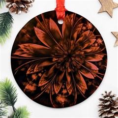 Fractal Painting Flower Texture Round Ornament (two Sides) by Pakrebo