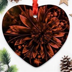 Fractal Painting Flower Texture Heart Ornament (two Sides) by Pakrebo