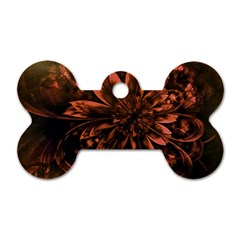 Fractal Painting Flower Texture Dog Tag Bone (one Side) by Pakrebo