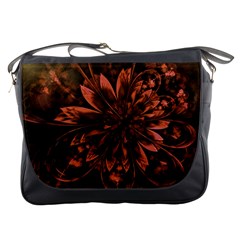 Fractal Painting Flower Texture Messenger Bag by Pakrebo