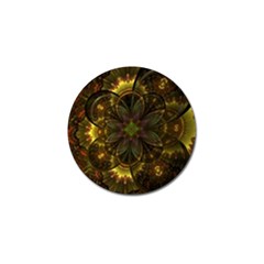 Fractal Flower Fall Gold Colorful Golf Ball Marker by Pakrebo