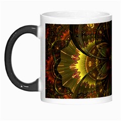 Fractal Flower Fall Gold Colorful Morph Mugs by Pakrebo